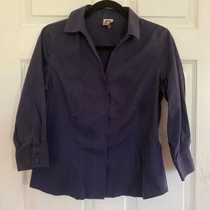 Anne Klein Blue Button Up Cotton Shirt